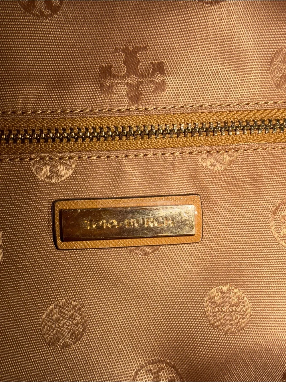 Tory Burch Caramel Leather Saffiano Mini Backpack